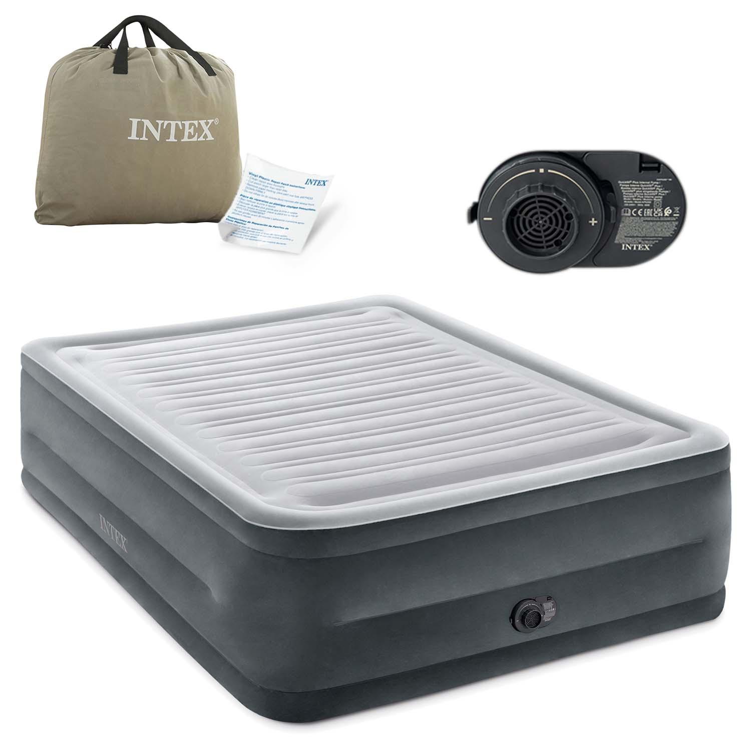 Pripučiamas čiužinys-lova INTEX Queen Comfort-Plush, Airbed W/Fiber-Tech RP su pompa,152x203x52cm