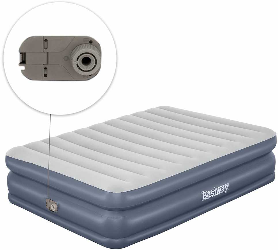 Pripučiamas čiužinys 203x152x51 cm su įmontuotu elektriniu siurbliu Bestway 67925
