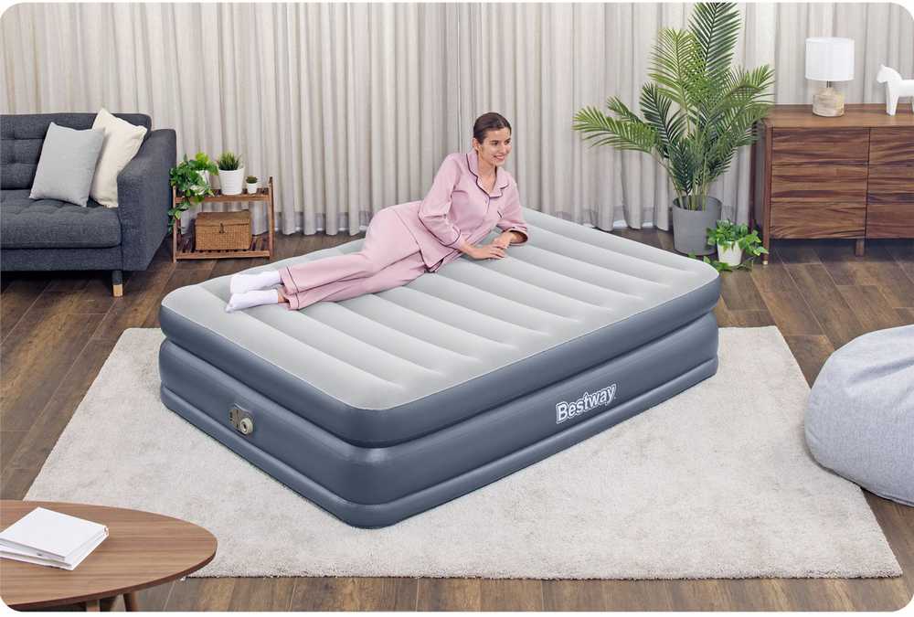 Pripučiamas čiužinys 203x152x51 cm su įmontuotu elektriniu siurbliu Bestway 67925
