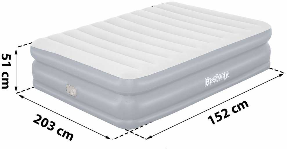 Pripučiamas čiužinys 203x152x51 cm su įmontuotu elektriniu siurbliu Bestway 67925