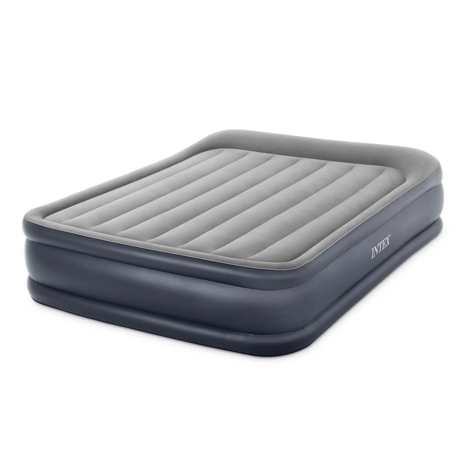 Pripučiamas čiužinys-lova INTEX Queen Deluxe Pillow Rest, Airbed W/Fiber-Tech RP su pompa,152x203x42cm
