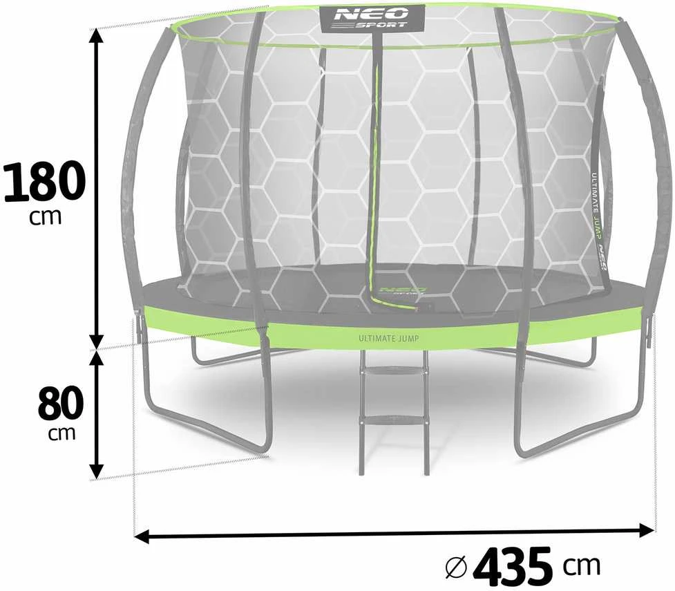 Neo-Sport batuto matmenys ir konstrukcijos schema