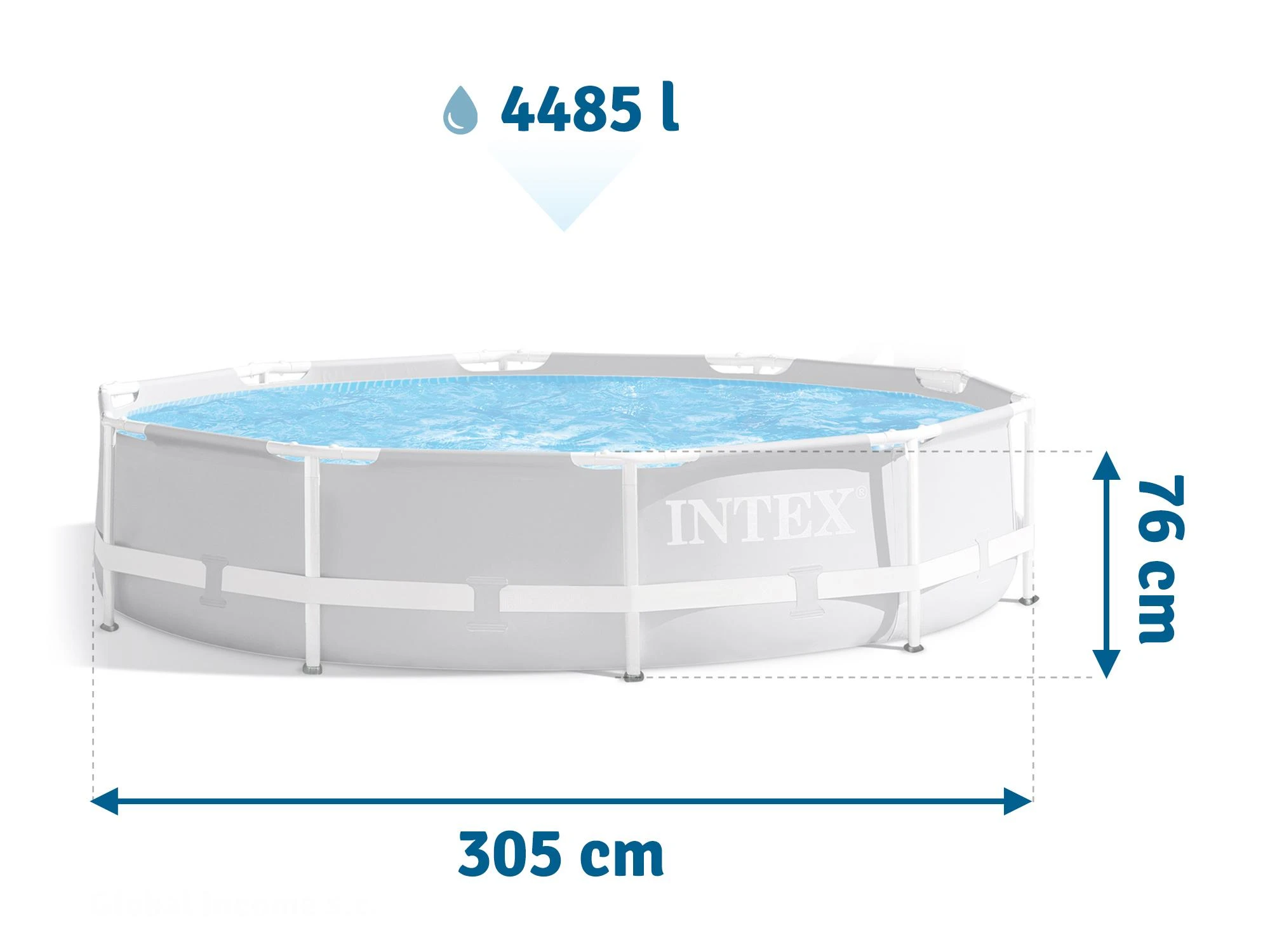 Intex Prism Frame Premium Pool Pilkas, 305x76 cm