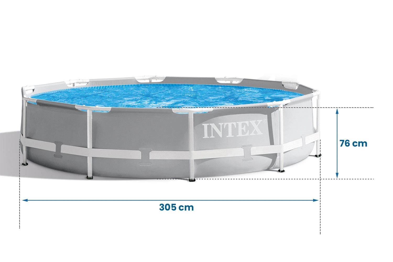 Intex Karkasinis baseinas, 305 x 76 cm, apvalus, su uždangalu, sodui, kiemui, vasaros pramogoms