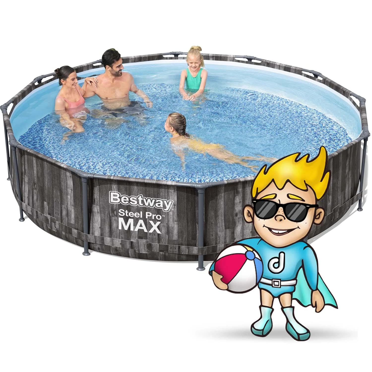 Rėminis baseinas 12FT 366x100 cm Plieninis Pro Max BESTWAY