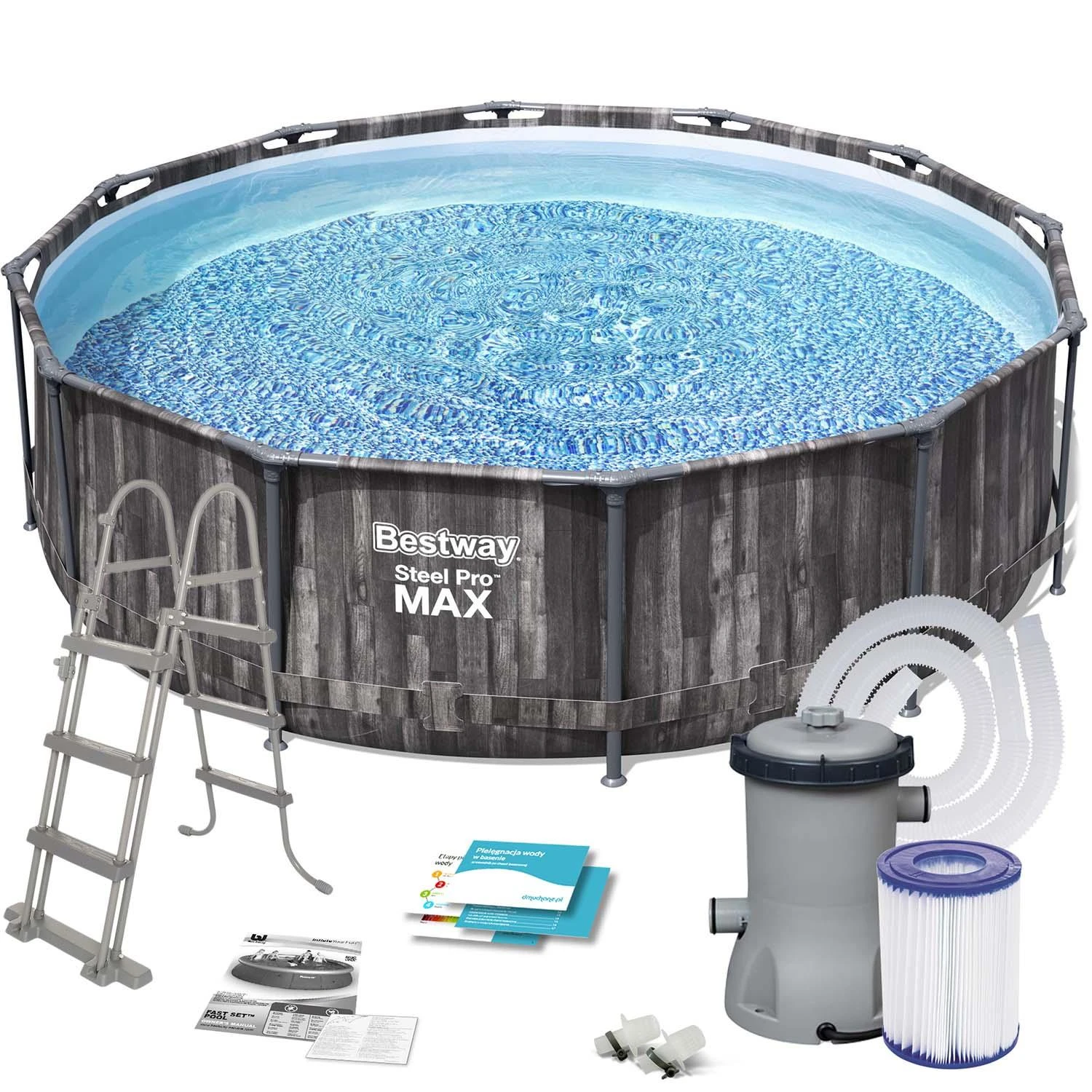 Rėminis baseinas 12FT 366x100 cm Plieninis Pro Max BESTWAY