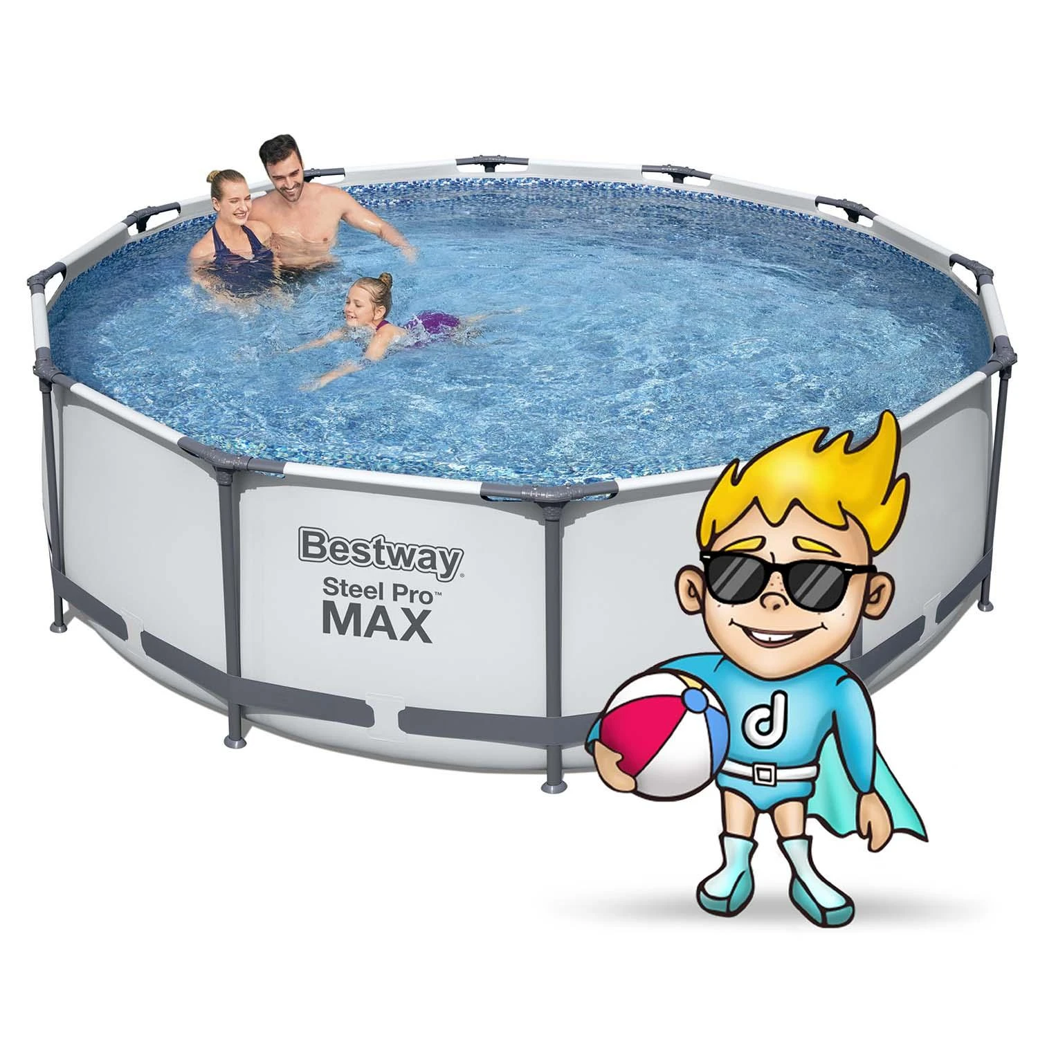 „BestWay Pool Steel Pro MAX“ baseino komplektas, apvalus, 366 x 100 cm