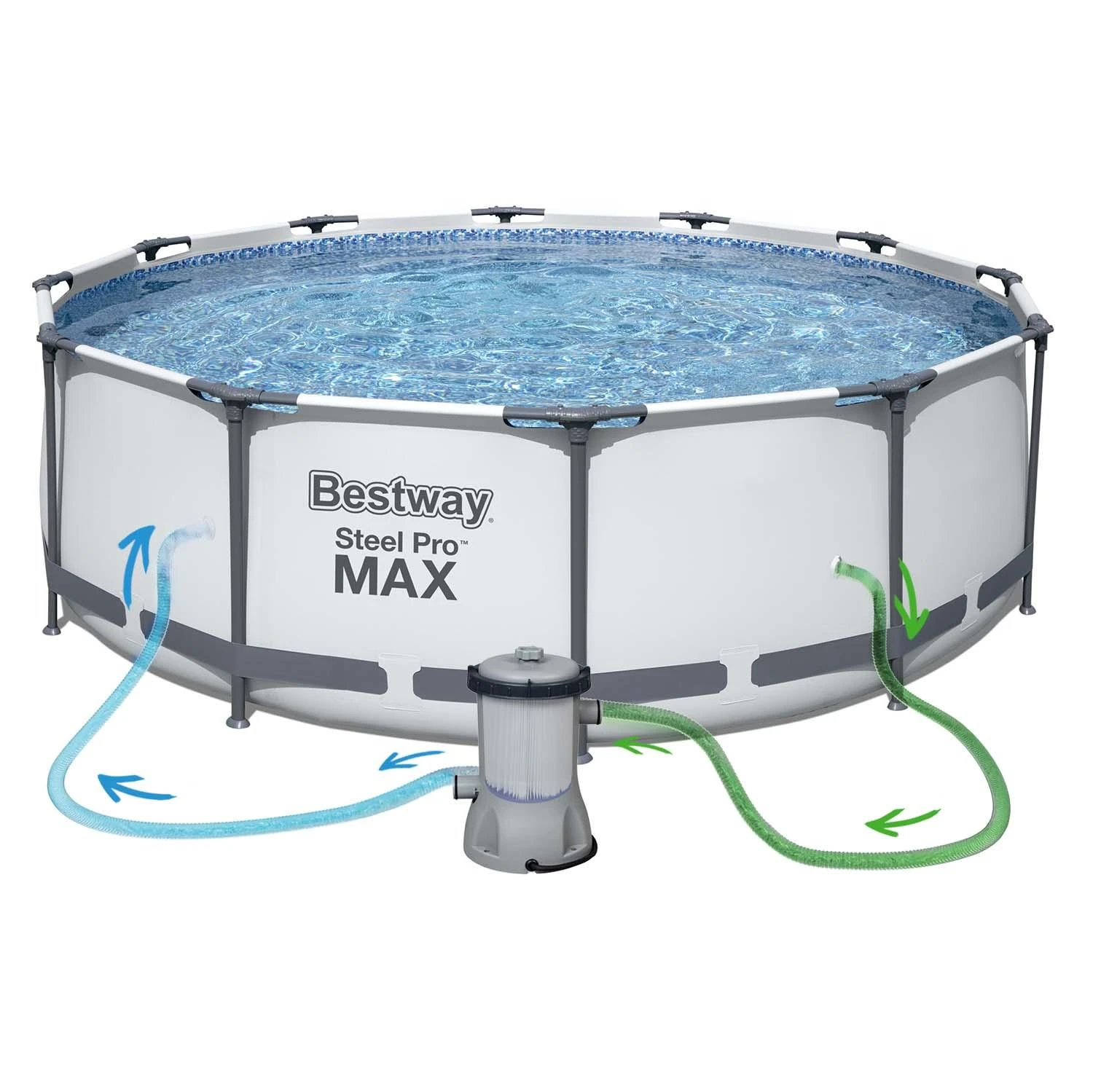 „BestWay Pool Steel Pro MAX“ baseino komplektas, apvalus, 366 x 100 cm