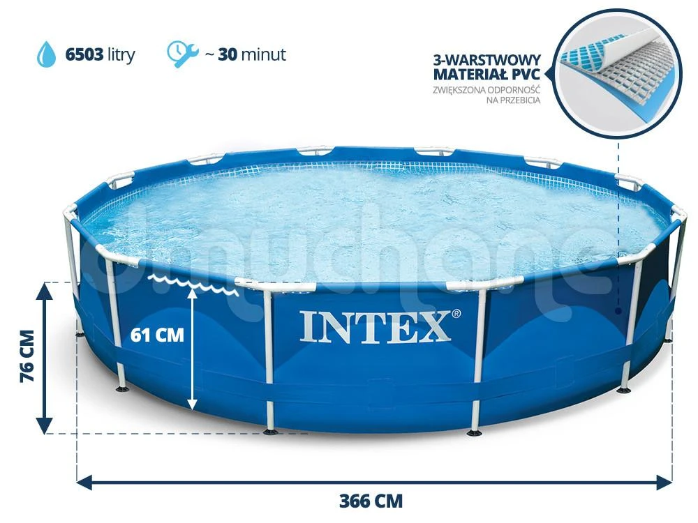 Surenkamas baseinas INTEX 366x76 cm