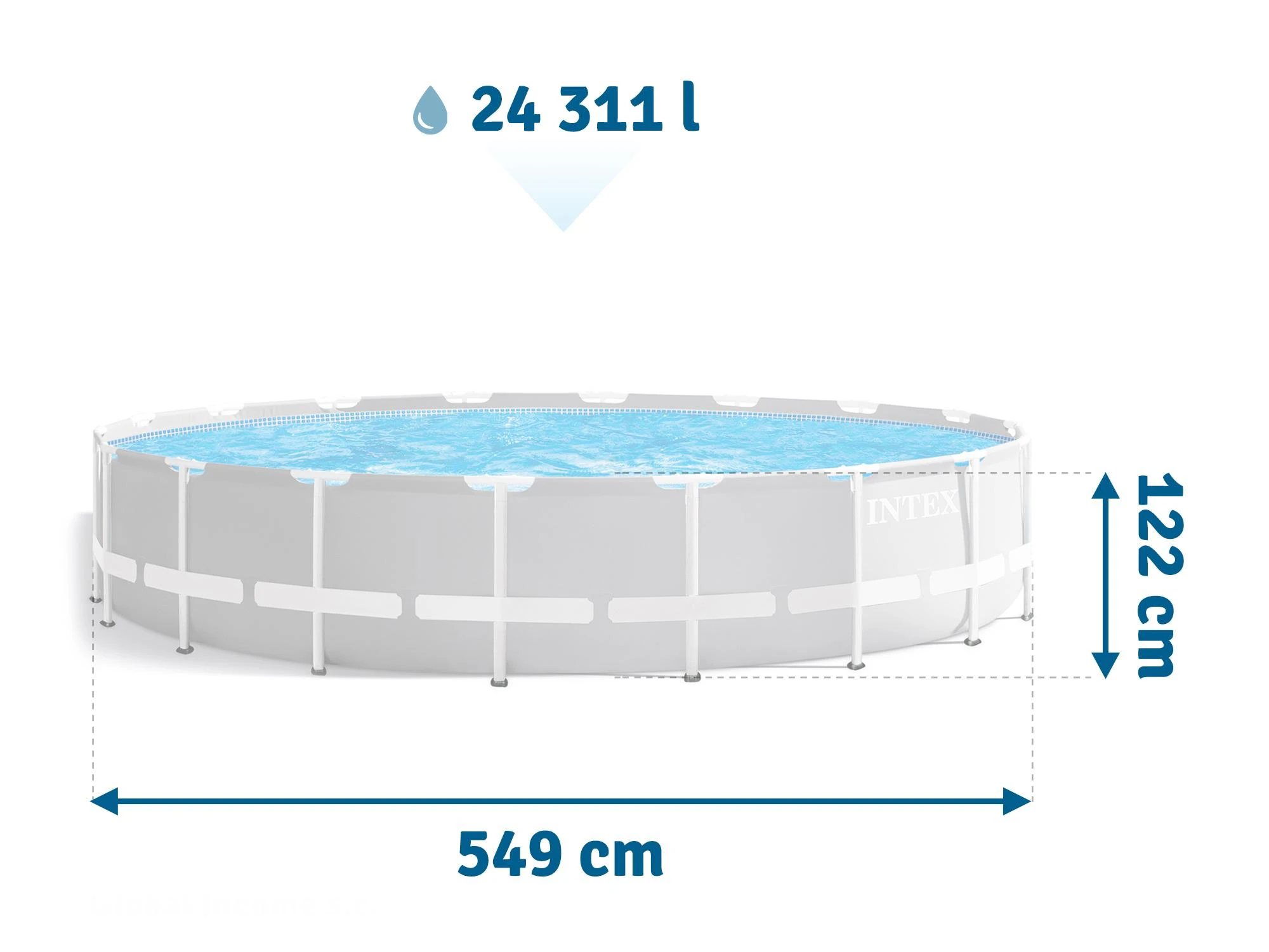 INTEX karkasinis baseinas PRISM FRAME POOL 26732NP 549x122cm