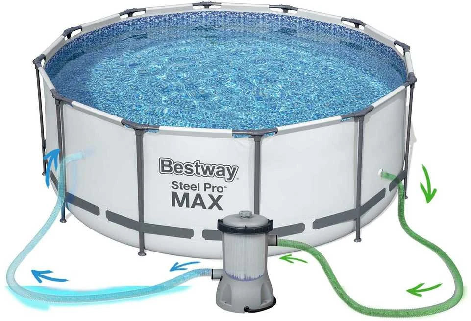 Rėminis baseinas 13 FT 396 x 122 cm plieno Pro Max BESTWAY