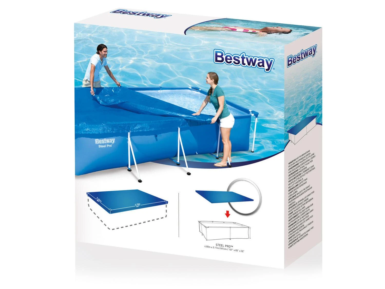 „BestWay“ baseino danga „Flowclear“ (4,00 m x 2,11 m) Mėlyna