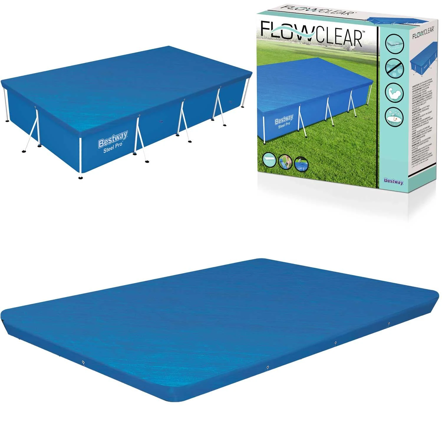 „BestWay“ baseino danga „Flowclear“ (4,00 m x 2,11 m) Mėlyna