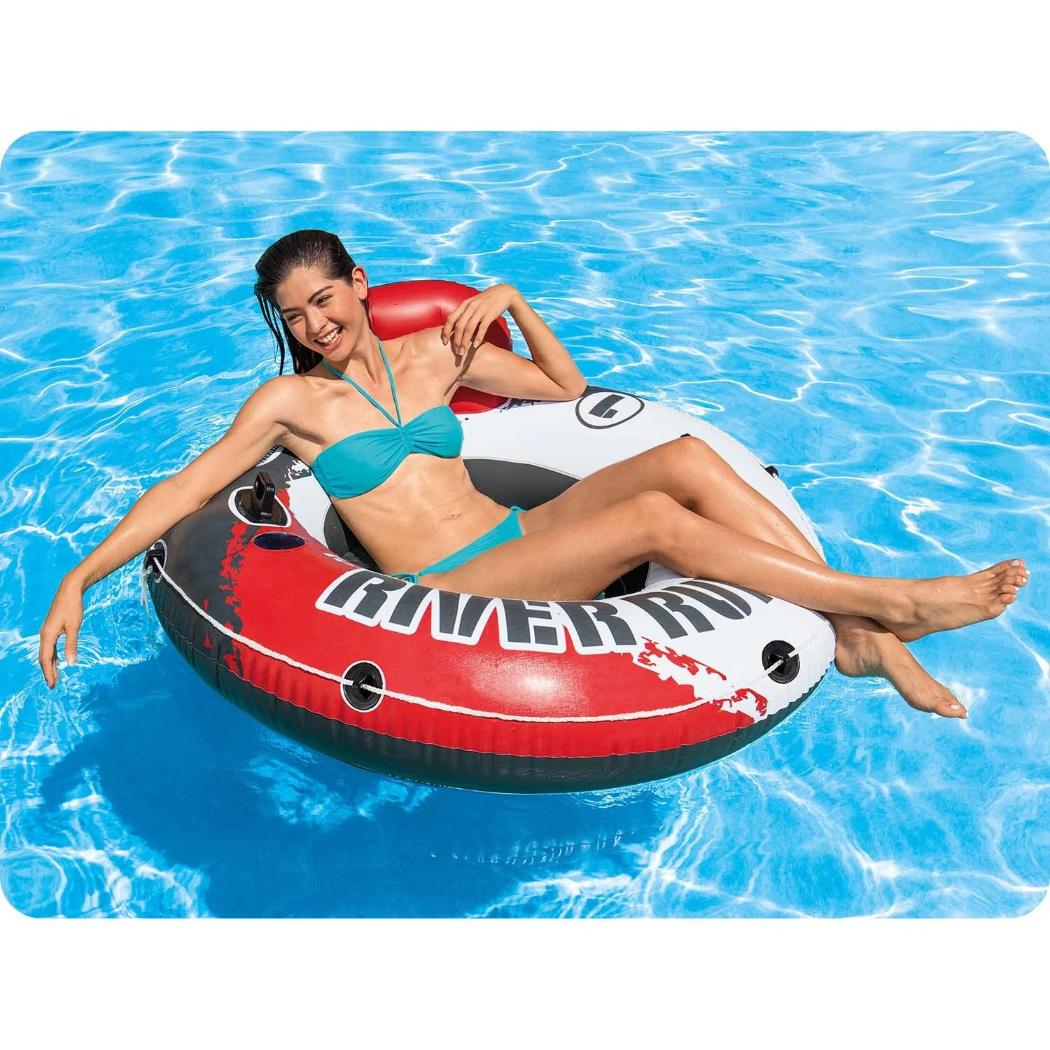 Intex River Run plaukimo ratas 135 cm su 2 rankenomis
