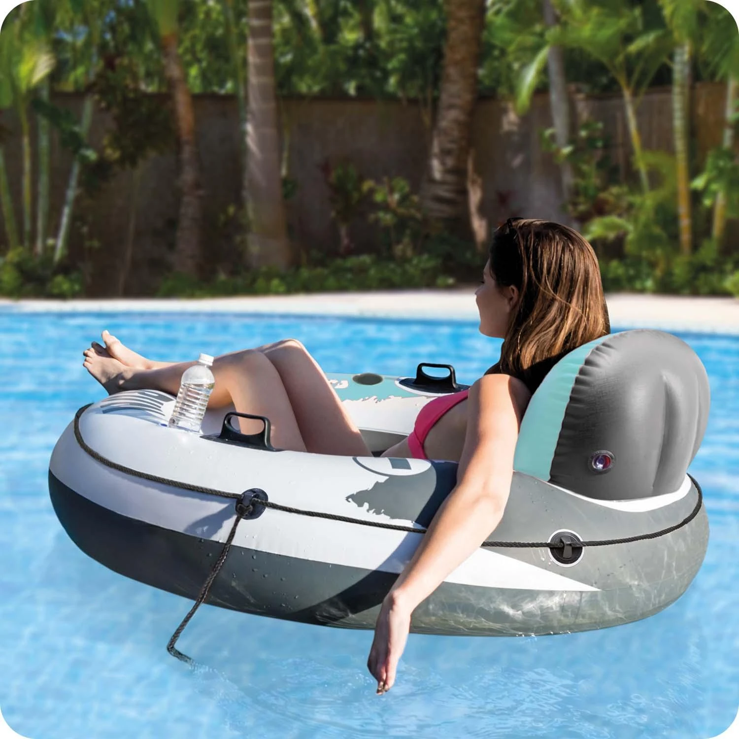 Intex River Run plaukimo ratas 135 cm su 2 rankenomis