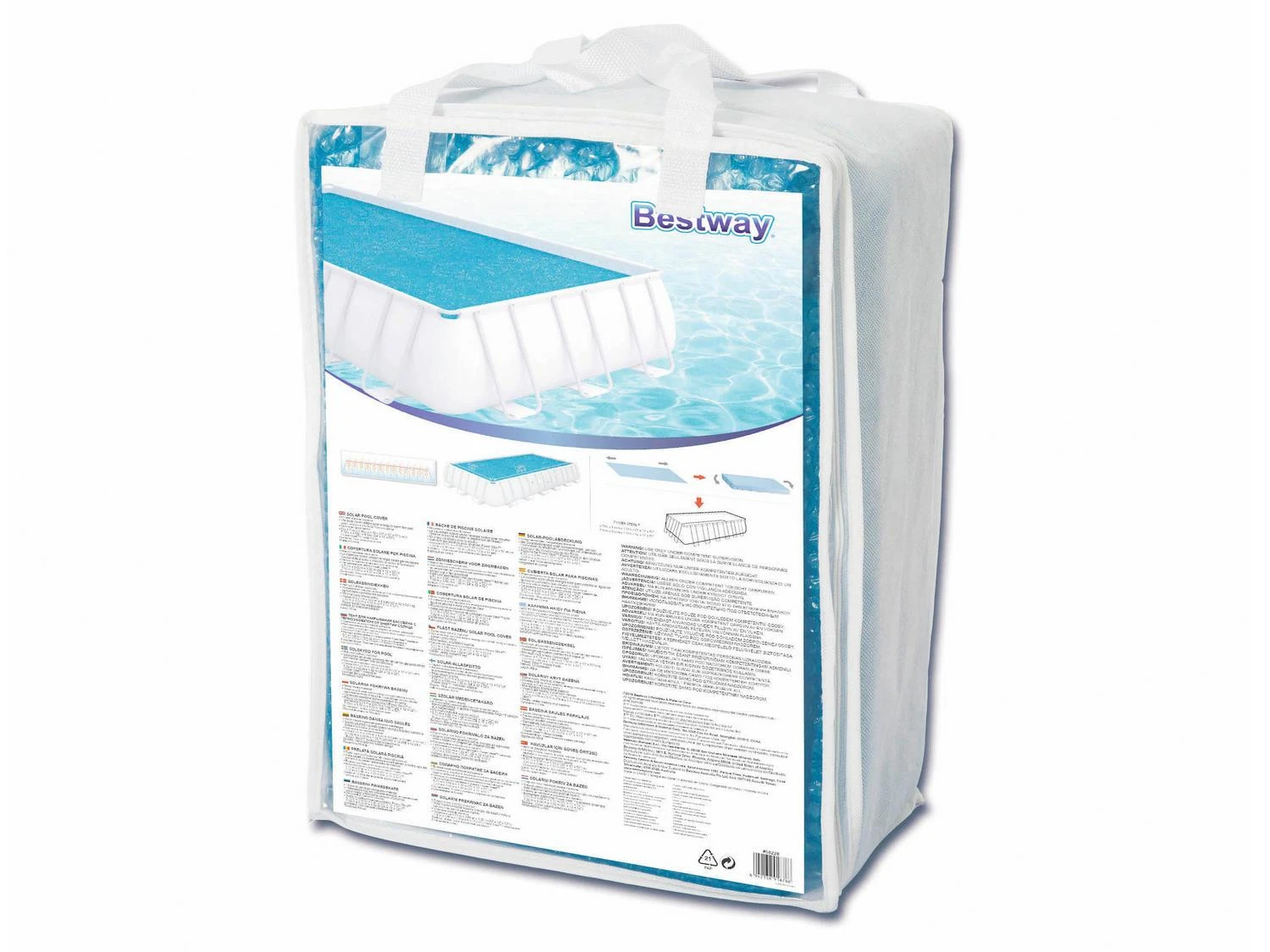 Bestway Baseino uždangalas Flowclear, mėlynas, 703x336cm, stačiakampis