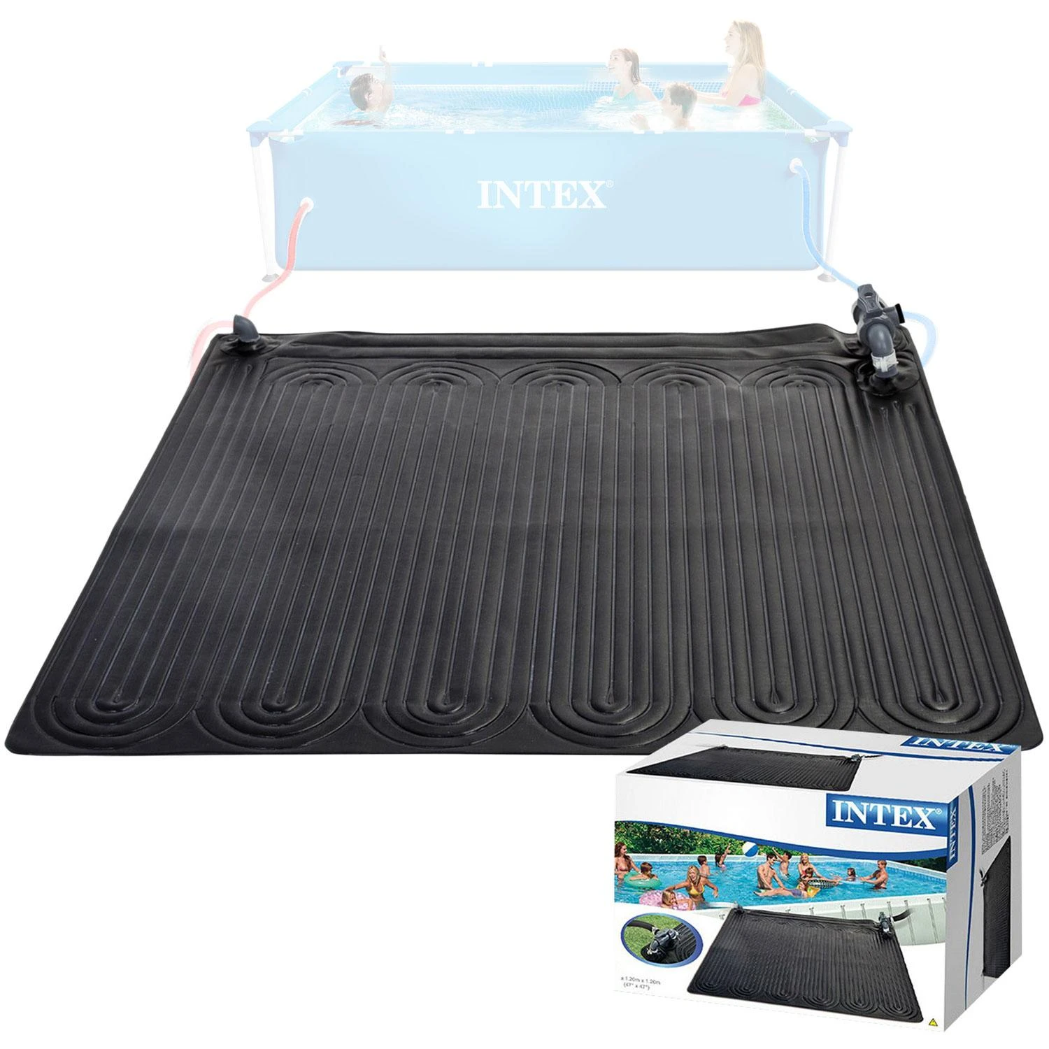 Intex Saulės energija šildomas kilimėlis, juodos sp., 1,2x1,2 m, PVC