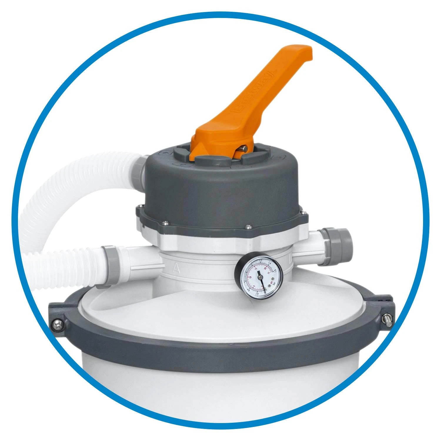 Bestway Baseino smėlio filtro siurblys, 3596 l/h srautas, 1100-16000 l baseinams, su 25 kg smėlio, 32mm žarnos jungtis