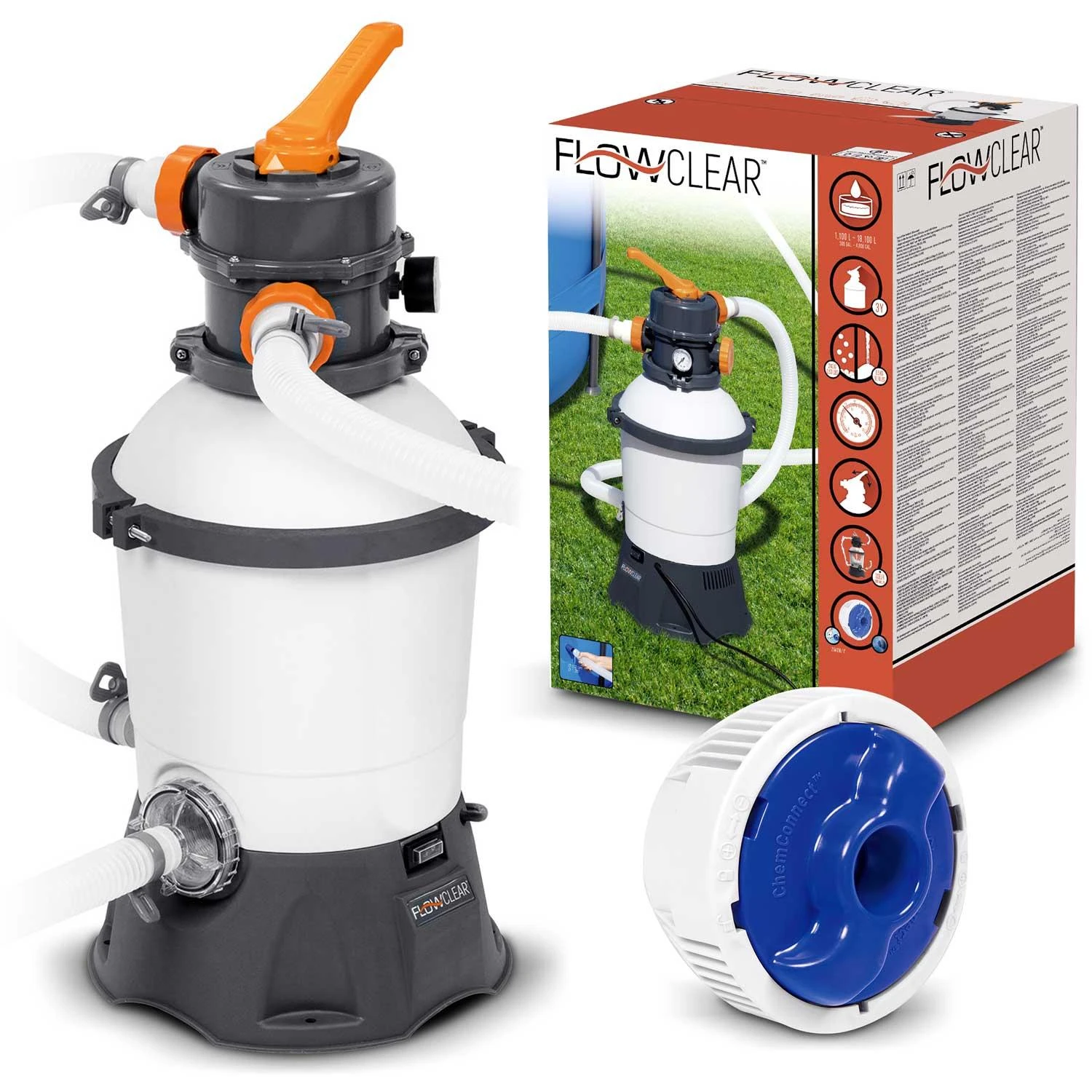 „Bestway“ smėlio baseino siurblys 3596 l/h, skirtas filtravimo rutuliams 58515