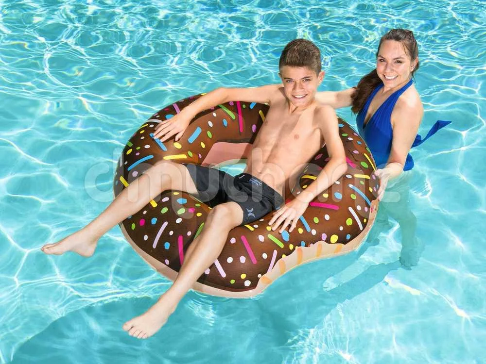Pripučiamas paplūdimio ratas maudynėms rudas „Donut“ 107 cm „BESTWAY“