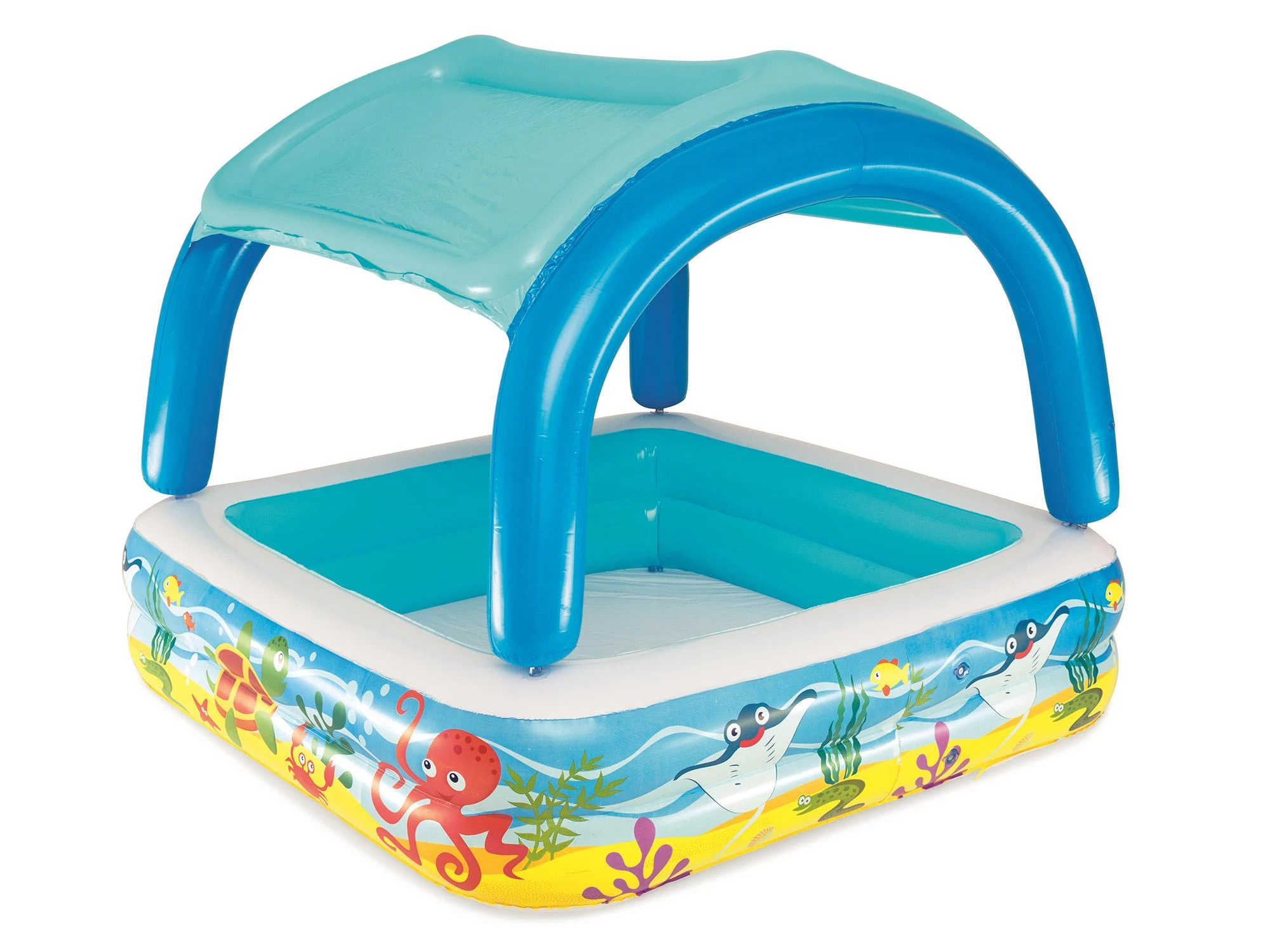 Bestway pripučiamas baseinas su stogeliu, 140x140x114 cm