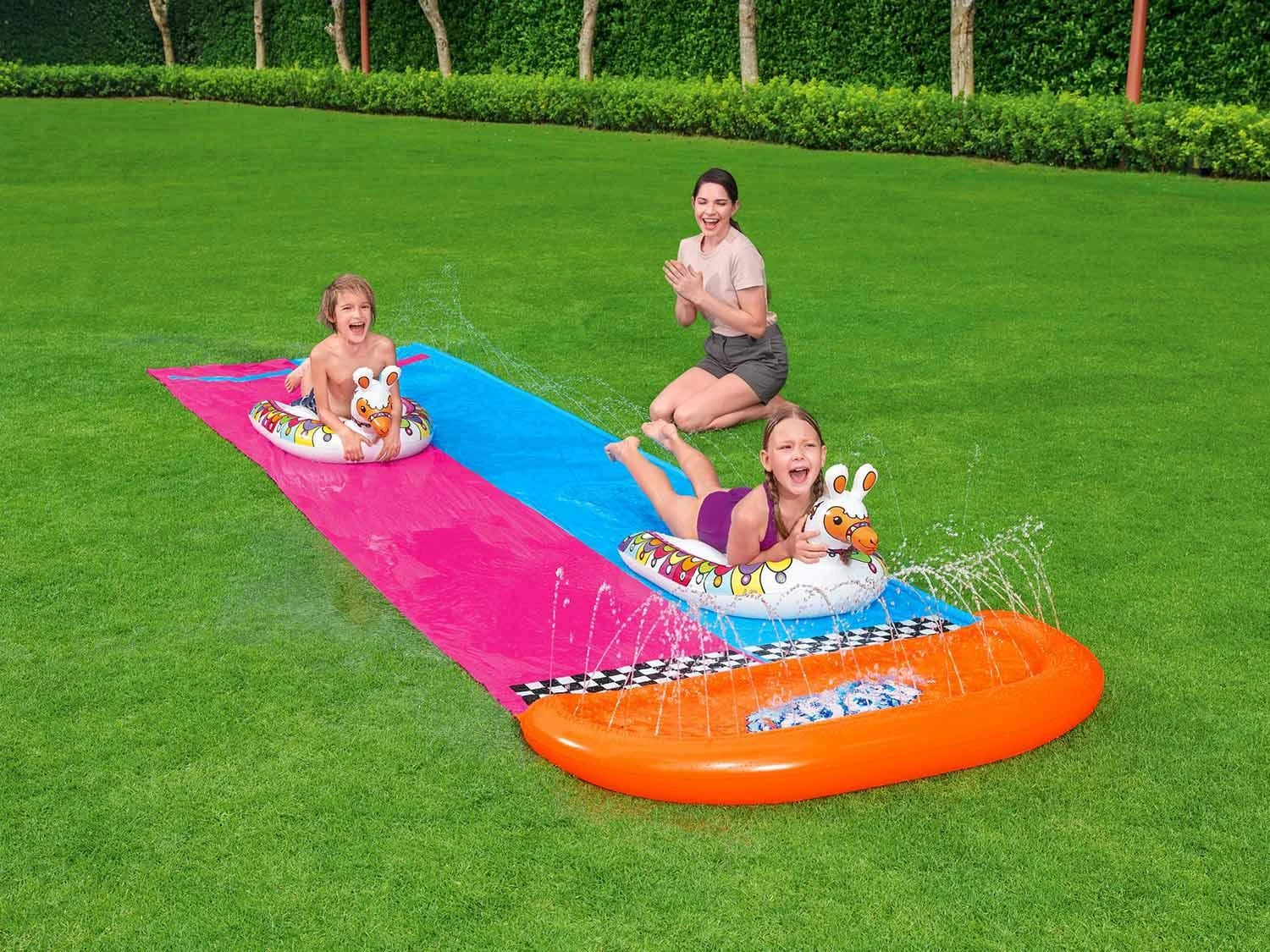 BESTWAY lenktynių čiuožykla Llama Rama Double 4.88m, 52320