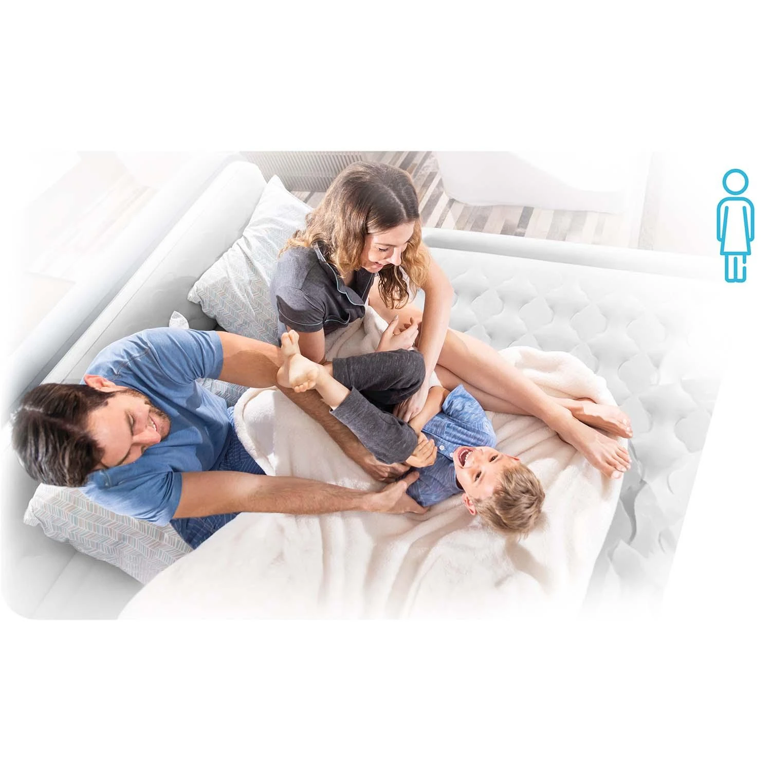 Pripučiamas čiužinys INTEX DURA-BEAM Deluxe Single-high (Twin) 99X191X25cm 64101