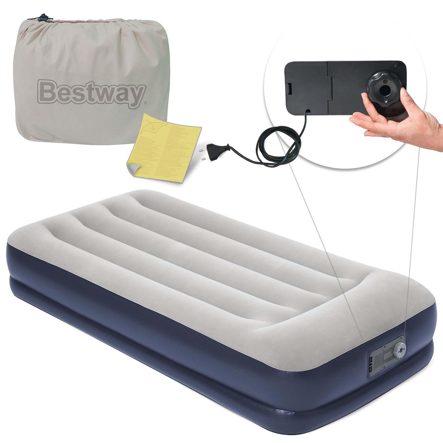 Pripučiamas čiužinys 191x97x36 cm su įmontuotu elektriniu siurbliu Bestway 67723