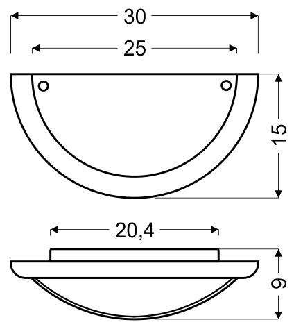 Sieninis šviestuvas Candellux 1030 Plafonas 1/2 Wood Standard 1X60W E27 Ąžuolas