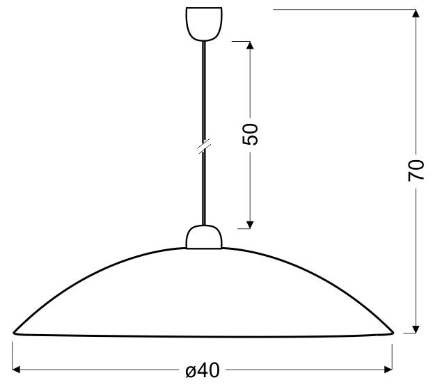 Pakabinamas šviestuvas Candellux MALIBU 40 Pakabukas 1X60W E27 Baltas