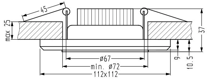 Pakabinamas šviestuvas Candellux SSP-22 CH/TR+BL 8W LED 230V ŽIEDAS LED MĖLYNAS ŽEMYNAS ŠVIESUS PAKABAMAS Kvadratinis STIKLAS