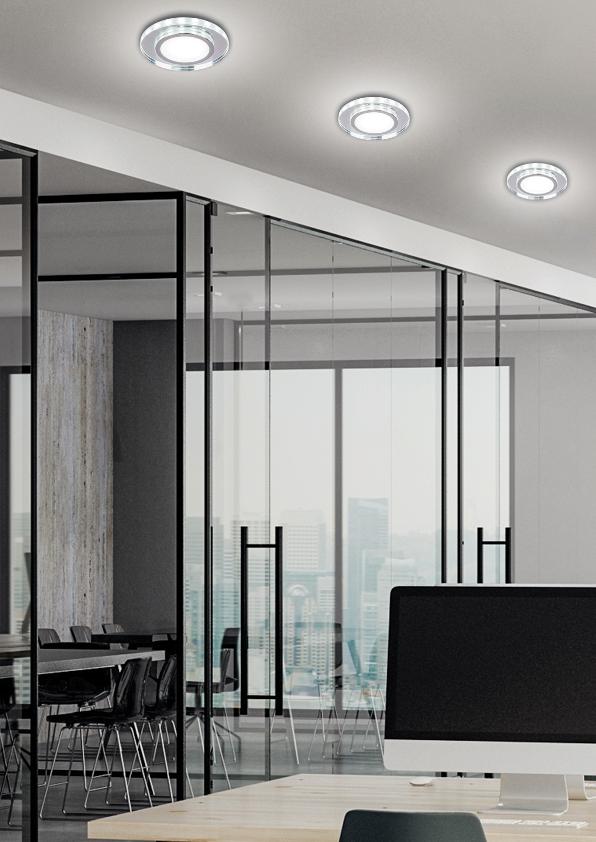 Pakabinamas šviestuvas Candellux SSP-26 CH/TR+WH 10W LED 230V ŽIEDAS LED Baltas ŠVIESOS PAKABAMAS APVALUS Žvakė STIKLAS SKAIDRIMAS