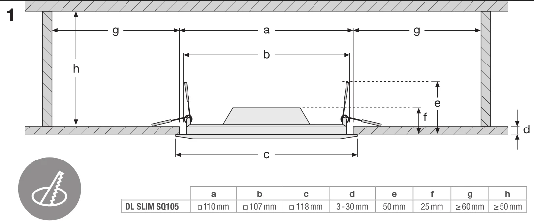 Įleidžiama LED panelė LEDVANCE DOWNLIGHT SLIM SQUARE 6W/830 SQ105