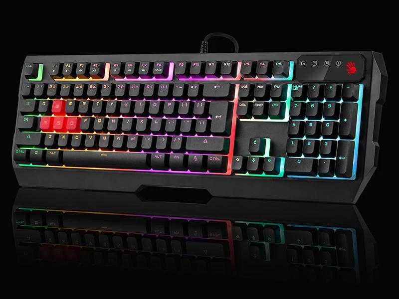 Klaviatūra žaidimams A4Tech B140N su laidu membraninė su pašvietimu juoda