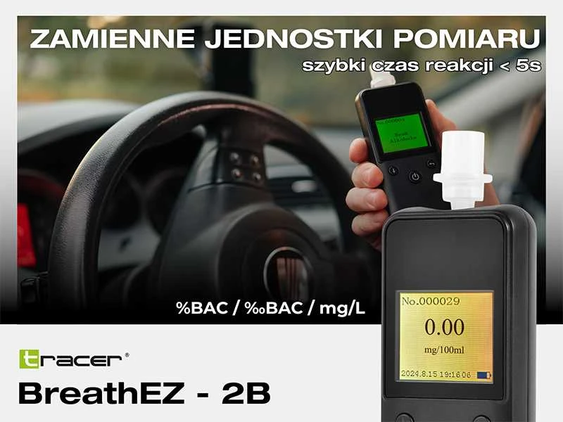 Alkotesteris BreathEZ-2B su ekrano rodmenimis