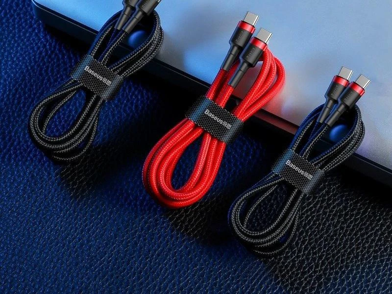 Dėklas Baseus Cafule kabelis USB-C PD 2.0 QC 3.0 60W 2m - Raudonas