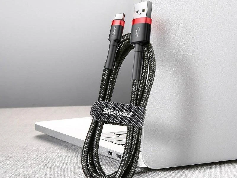 Baseus Cafule USB-C kabelius 2A 3m - Juodas / Raudonas