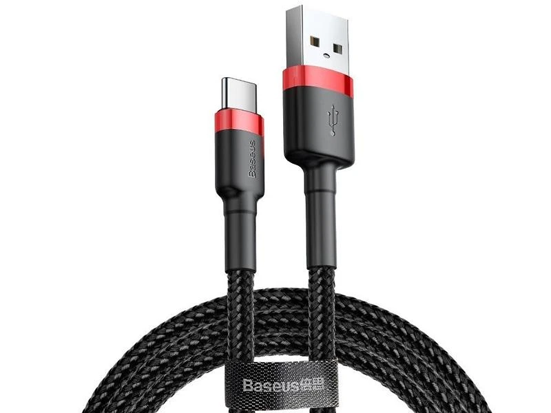 Baseus Cafule USB-C kabelius 2A 3m - Juodas / Raudonas