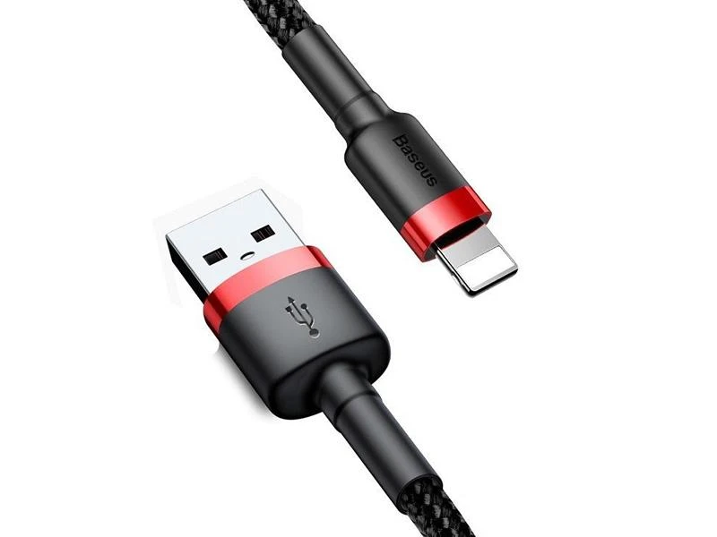 Baseus Cafule kabelis USB Lightning 2A 3m - Juodas / Raudonas