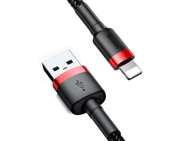 Baseus Cafule USB - Lightning kabelis 2.4A 0.5m - Raudonas - Juodas