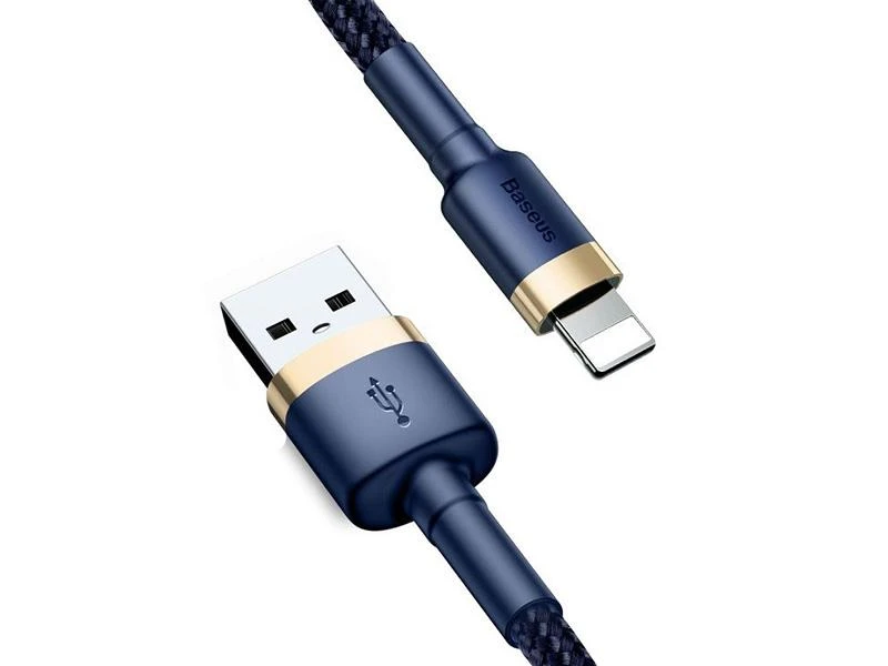 Baseus Cafule USB Lightning kabelis 1.5A 2m - Auksinis / Tamsiai mėlynas