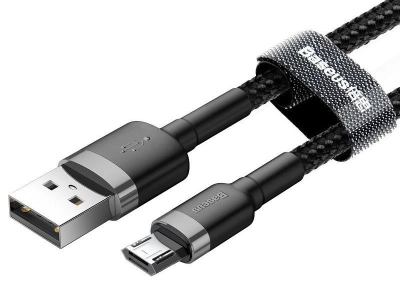 Baseus Cafule Micro USB kabelis 2.4A 0.5m - Pilkas / Juodas