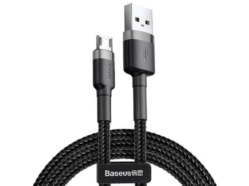 Baseus Cafule Micro USB kabelis 2.4A 0.5m - Pilkas / Juodas