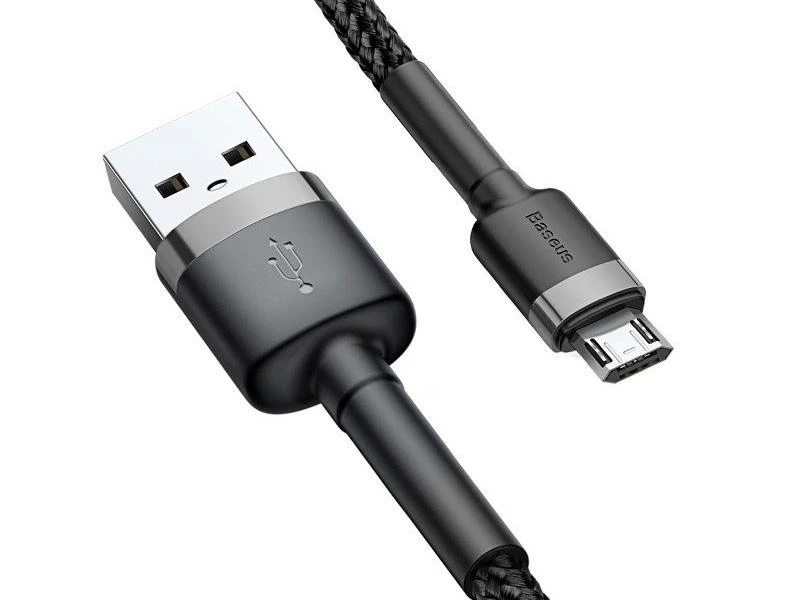 Baseus Cafule Micro USB kabelis 2.4A 0.5m - Pilkas / Juodas