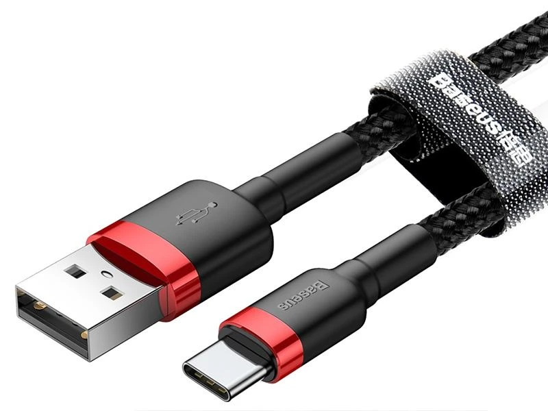 Baseus Cafule kabelis USB-C 3A 0.5m - Juodas / Raudonas