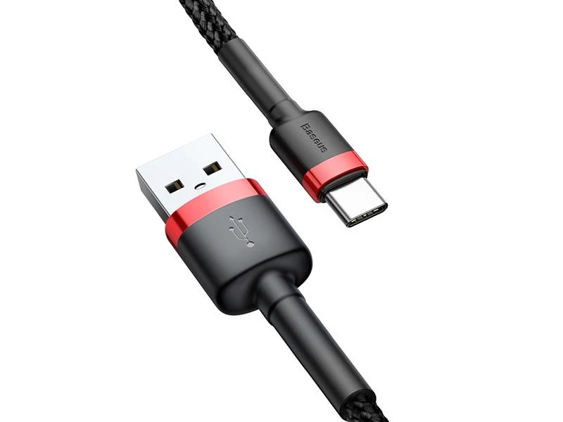 Baseus Cafule kabelis USB-C 3A 0.5m - Juodas / Raudonas