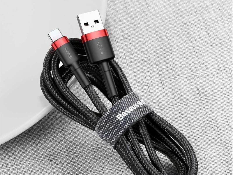 Baseus Cafule kabelis USB-C 3A 0.5m - Juodas / Raudonas