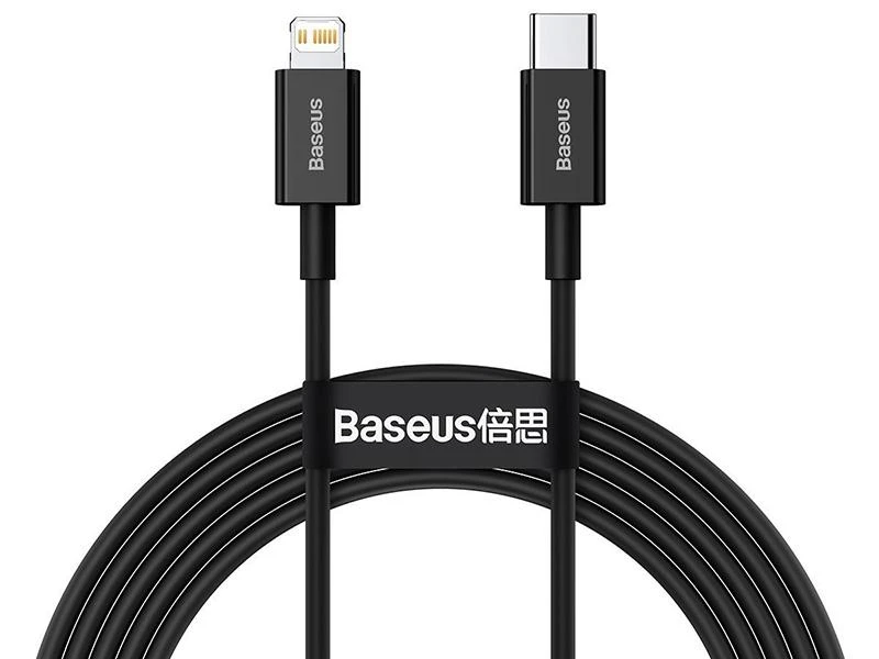 Baseus Superior serijos USB-C - Lightning kabelis 20W PD 2m - Juodas