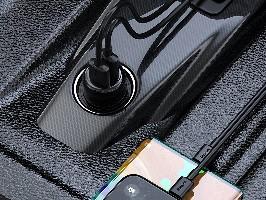 Transmiteris Baseus T-Typed S-16 Bluetooth MP3 grotuvas/FM bangų moduliatorius (laisvų rankų įranga,Micro SD,LCD,2xUSB Quick Charge 2.1A įkroviklis) juodas CCTM-D01