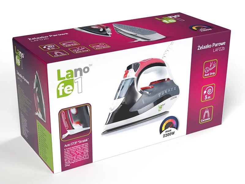 Lafe Garinis lygintuvas LAF02b juodos ir raudonos spalvos